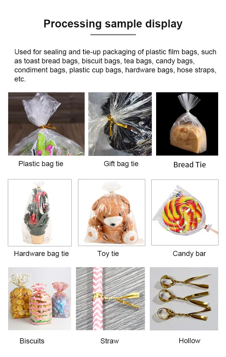 sample display of Bread Twist tie machine, Twist Tie Machine, Food Twist Tie Machine