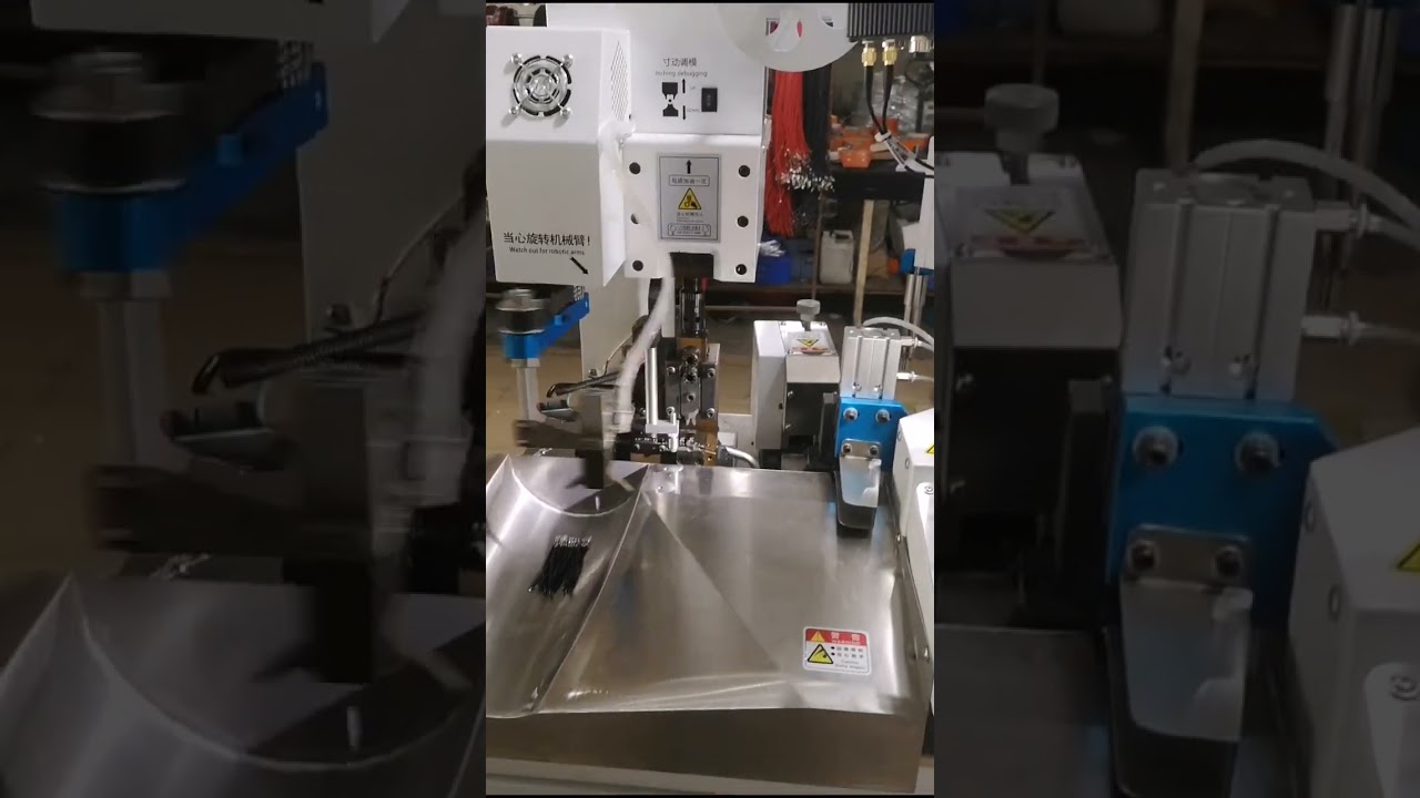Fuldautomatisk dobbelthoved terminalmaskine med trykovervågningssystem #fabrik #maskine